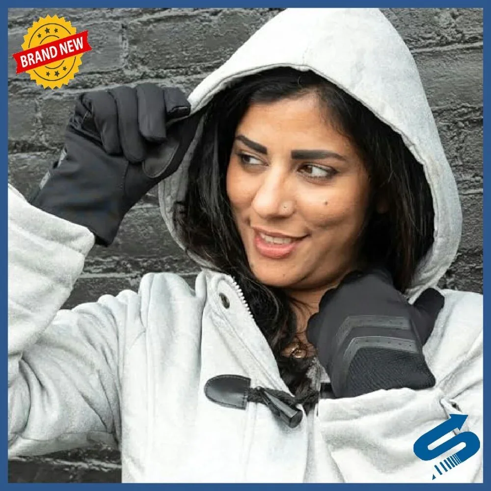 Water Repellent Touchscreen Gloves with Rib Knit Cuff, 4-Way Stretch